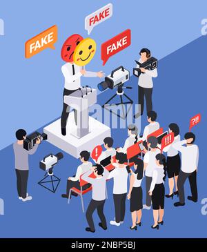 Hot news live broadcasting from tv studio concept on white background ...