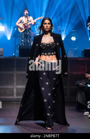 February 13, 2023, New York, New York, United States: Model walks runway for Cucculelli Shaheen collection Les Radiants show during Fall/Winter 2023 Fashion Week at Webster Hall (Credit Image: © Lev Radin/Pacific Press via ZUMA Press Wire) EDITORIAL USAGE ONLY! Not for Commercial USAGE! Stock Photo