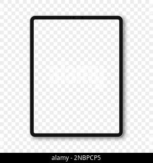 Ipad mockup with blank screen and shadow Stock Vector