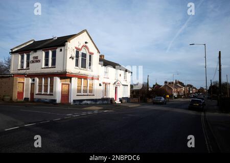 The Crown a closed down pub in Leiston Suffolk UK Stock Photo