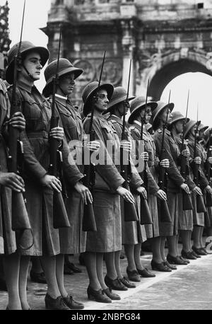 Dressed in the uniform of an Italian Fascist military officer, film ...