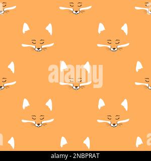 Cute foxes seamless pattern. Vector background with fox heads. Stock Vector
