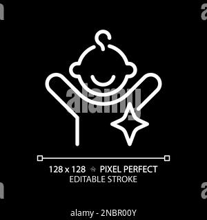 Archetype pixel perfect white linear icon for dark theme Stock Vector ...