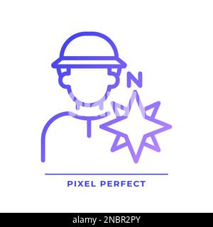 Explorer pixel perfect gradient linear vector icon Stock Vector