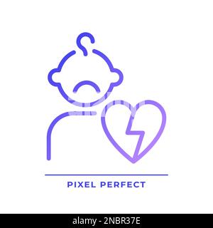 Orphan pixel perfect gradient linear vector icon Stock Vector