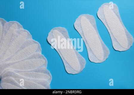 women's hygiene products, daily sanitary pads, space for text, cleanliness and freshness, women's health, gynecology, medicine Stock Photo