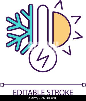 Seasonal temperature RGB color icon Stock Vector