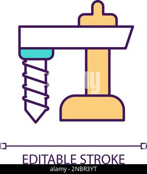 Vertical drilling system RGB color icon Stock Vector