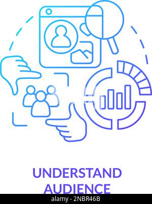 Understand audience blue gradient concept icon Stock Vector