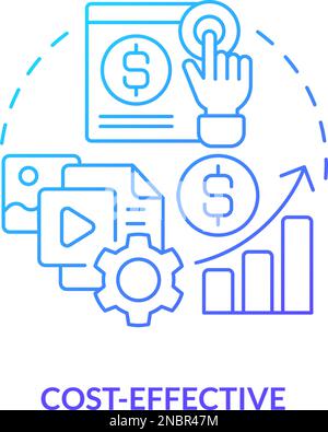 Cost effective blue gradient concept icon Stock Vector