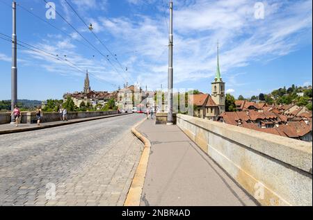 BERN, SWITZERLAND, JUNE 23, 2022 - View of the Nydegg Bridge (Nydeggbrucke) in the center of Bern, Switzerland Stock Photo