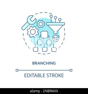 Branching turquoise concept icon Stock Vector