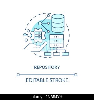 Repository turquoise concept icon Stock Vector