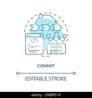Commit turquoise concept icon Stock Vector