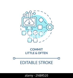 Commit little and often turquoise concept icon Stock Vector