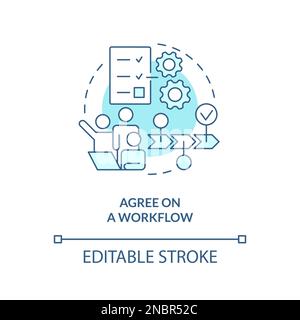 Agree on workflow turquoise concept icon Stock Vector