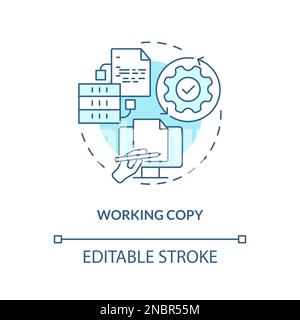 Working copy turquoise concept icon Stock Vector