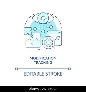 Modification tracking turquoise concept icon Stock Vector