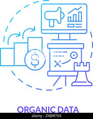 Organic data blue gradient concept icon Stock Vector