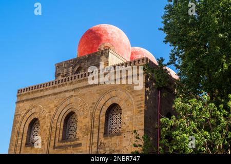 The Arab-Norman architecture style church of San Cataldo - Palermo, Sicily, Italy Stock Photo