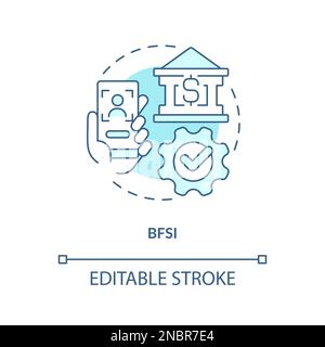 BFSI turquoise concept icon Stock Vector