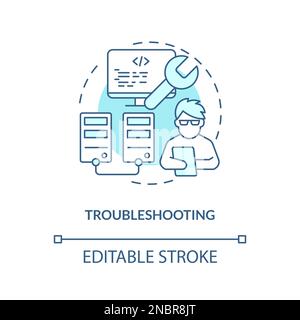 Troubleshooting turquoise concept icon Stock Vector