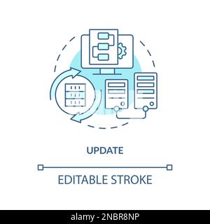 Update turquoise concept icon Stock Vector