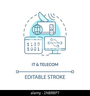 IT and telecom turquoise concept icon Stock Vector