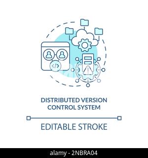 Distributed version control system turquoise concept icon Stock Vector