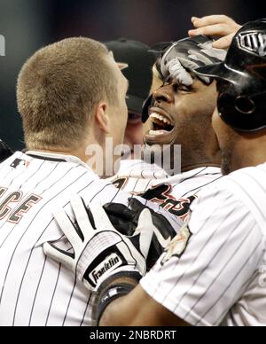 Houston Astros's Carlos Lee (45) during the first inning of a baseball game  against the Washington Nationals Tuesday, June 1, 2010 in Houston. (AP  Photo/David J. Phillip Stock Photo - Alamy