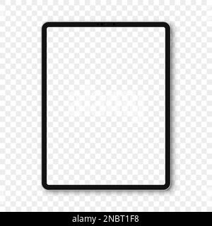 Ipad mockup with blank screen and shadow Stock Vector