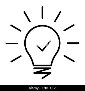Innovation line icon. Light bulb, solution or idea symbol. Design can use for web and mobile app. Vector illustration Stock Vector