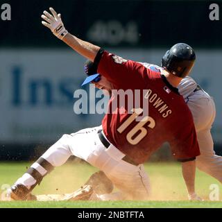 Houston Astros's Carlos Lee (45) during the first inning of a baseball game  against the Washington Nationals Tuesday, June 1, 2010 in Houston. (AP  Photo/David J. Phillip Stock Photo - Alamy