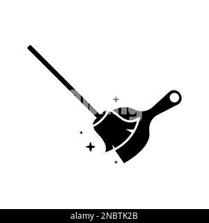 Broom with dustpan, brooming tools Stock Vector