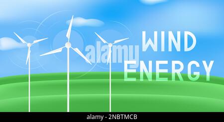 Wind energy poster. Vector illustration. Stock Vector