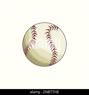 Hand drawn sketch of baseball player in color Vector Image