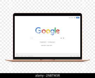 Macbook air with Google search window mockup. Vector illustration EPS10 Stock Vector