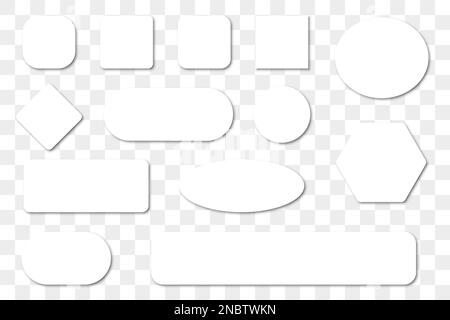 Set of blank white buttons with shadow Stock Vector
