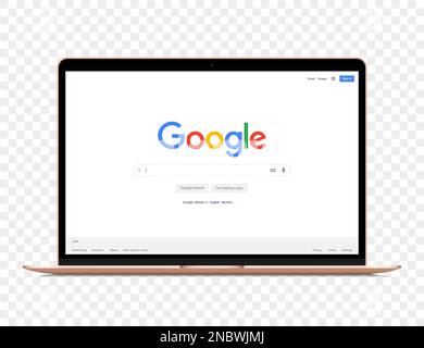 Macbook air with Google search window mockup. Vector illustration EPS10 Stock Vector
