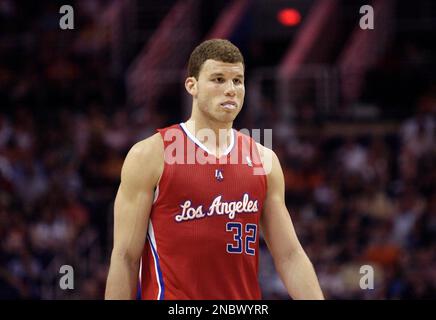 Blake Griffin smiles during opening night 2010 in Clippers new