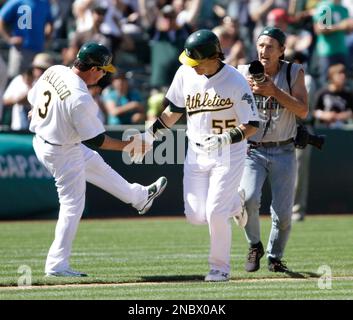 Hideki Matsui gets to work on first day with A's - The San Diego