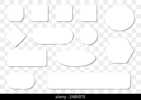Set of blank white buttons with shadow Stock Vector
