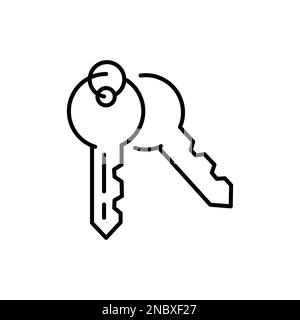 Two keys line icon. linear style sign for mobile concept and web design. House keys outline vector icon. Symbol, logo illustration. Vector graphics Stock Vector