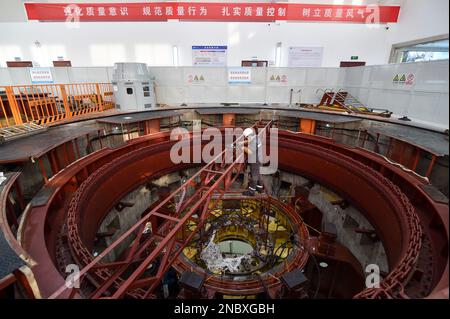 SUQIAN, CHINA - FEBRUARY 14, 2023 - Workers inspect Unit 2 of the Zaohe ...