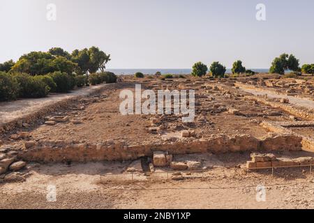 Ancient remains in Paphos Archaeological Park in Paphos city, Cyprus island country Stock Photo