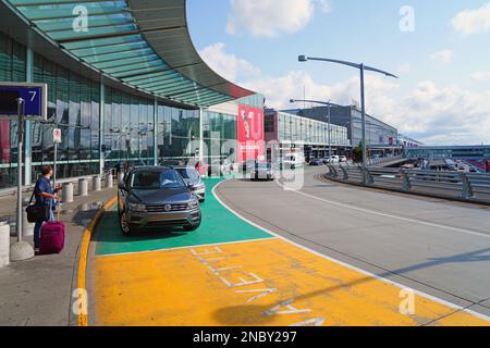 MONTREAL, CANADA -14 SEP 2022- View of the Montreal Pierre Elliott Trudeau International Airport (YUL), formerly known as Dorval. It is the busiest ai Stock Photo