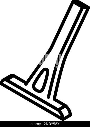 Illustration of image of T-shaped razor, hair removal and self-treatment Stock Vector