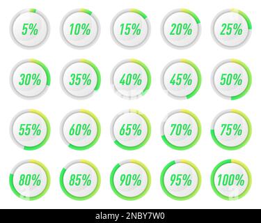 Set of circle percentage diagrams for infographics design elements ...
