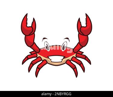 Smiling and Happy Crab Illustration Stock Vector