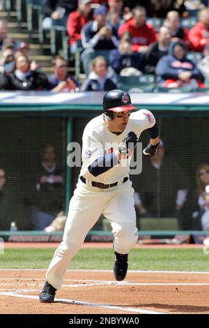 FILE - In this July 16, 2005, file photo, Cleveland Indians' Grady Sizemore  hits a bases-loaded single off Chicago White Sox pitcher Damaso Marte to  drive in two runs in the ninth